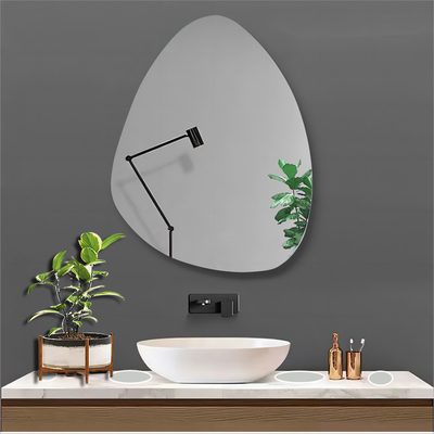 Moderno specchio da parete trucco vetro bellezza adesivo bagno per soggiorno e bagno