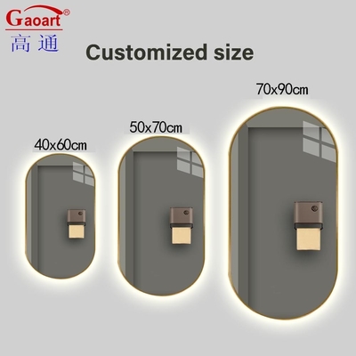 Dimensione personalizzata Funzione tattile Specchio di decorazione a guinzaglio per buone vendite Piccolo salone a LED