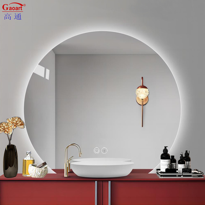 Semi-Circle Wall Bevelled retroilluminato Smart Bath Salon Makeup Sticker Mirror per tutti i giorni