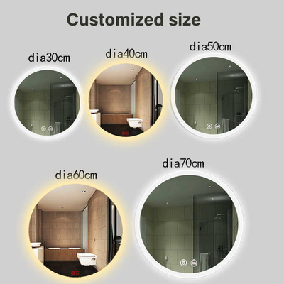 Semi-Circle Wall Bevelled retroilluminato Smart Bath Salon Makeup Sticker Mirror per tutti i giorni