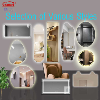 Semi-Circle Wall Bevelled retroilluminato Smart Bath Salon Makeup Sticker Mirror per tutti i giorni