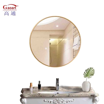 Dimensioni personalizzate Specchio in vetro a cornice d'oro per la decorazione moderna del bagno in ferro