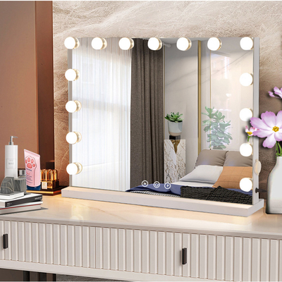 Extra LOGO Sì Grandi Vanity Led Makeup In Chrome Espejo Hollywood Con Specchio Lampada
