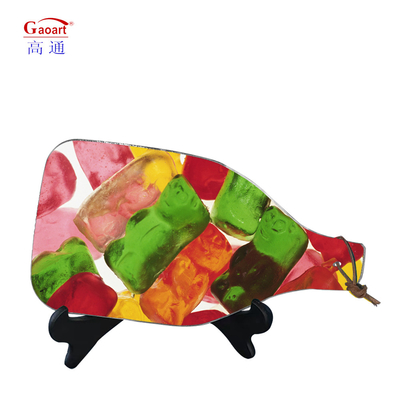 Placemat per utensili da cucina a colori personalizzati a forma di bottiglia di vino per tavolo da taglio temperato