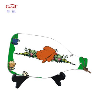 Placemat per utensili da cucina a colori personalizzati a forma di bottiglia di vino per tavolo da taglio temperato