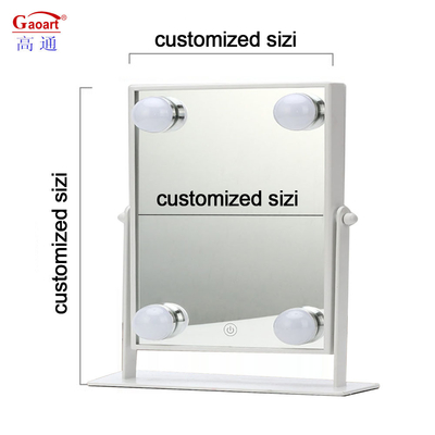 Specchio di vanità a LED in stile Hollywood con trucco personalizzato di grande dimensione e logo extra