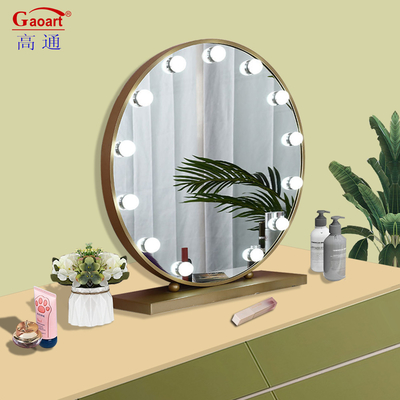 Decorazione per la casa Vanity Hollywood Specchio con luci a LED Disegno ovale rotondo personalizzato in cromo