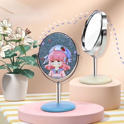 Decorazione per abbigliamento in plastica e vetro Mini Mirror Portable Vanity Circle