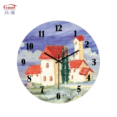 12 pollici dimensione personalizzata vetro tempo sublimazione pendente orologio da parete per soggiorno
