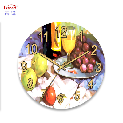 Decorativo Custom Piccolo Decor Decorazione Camera da letto Orologio UV Vetro Parete Grandi Sublimazione Ogni giorno