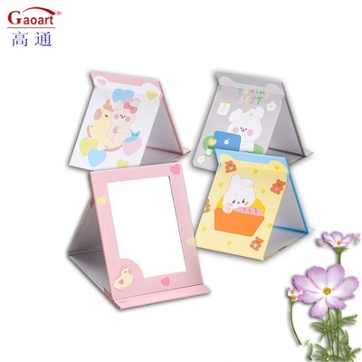 Stile di design Moda Rivestito di carta Specchio di vetro Portable Vanity Light Mini Piccolo Specchio
