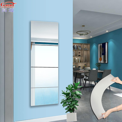 Specchio acrilico a foglio d'argento ad arco per la decorazione del bagno