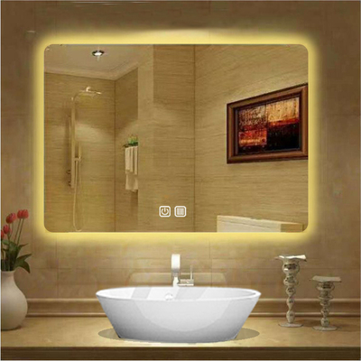 Specchio appeso a parete con retroilluminazione a misura con specchio di vetro a luce LED