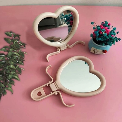 Lady Dressing in forma di cuore Tasca regolabile trucco Compatto Mini Specchio con Qualit