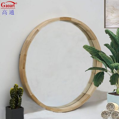 Bagno Cornice di legno per specchio Dimensione personalizzata Legno Arco rotondo antico Decorazione rustica