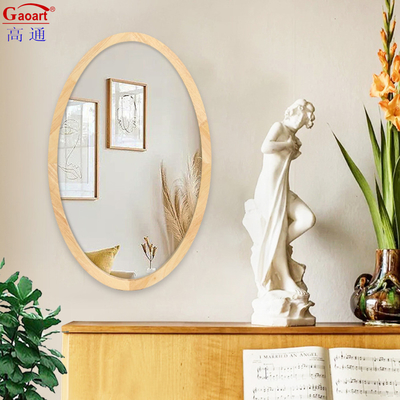 Dimensioni personalizzate Specchio di vetro Rustico Antico Floreale Decorazione a tutta lunghezza Stand a telaio in legno