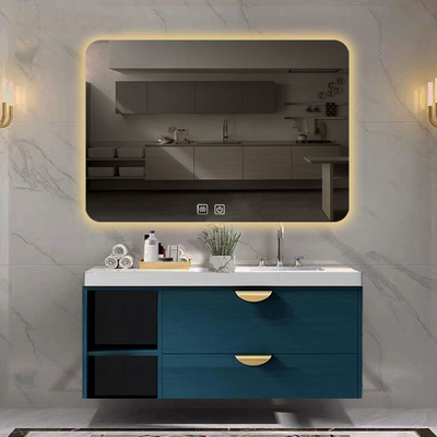 Specchio in vetro di stile moderno retroilluminato a LED touch screen Bagno Parete Salone trucco Specchio