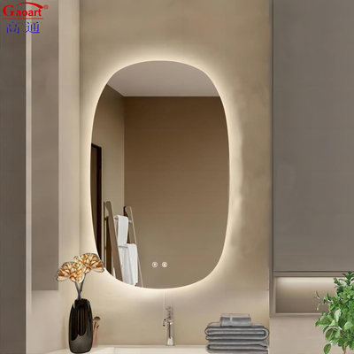 Decorazione del bagno stile design moderno specchio di vanità a LED senza cornice con funzione fogless