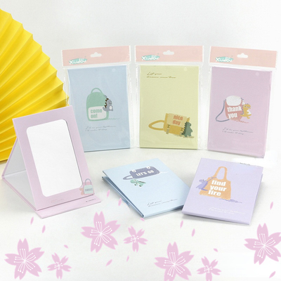 Extra Logo Vanity Travel Cosmetico in forma di cuore Specchio di trucco con carta rivestita