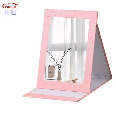 Folding Heart Shaped Makeup Viaggi Vanity Mirror Paper Bag Packaging per cosmetici facili