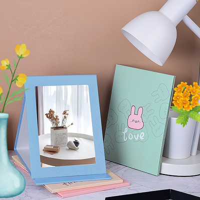 Folding Heart Shaped Makeup Viaggi Vanity Mirror Paper Bag Packaging per cosmetici facili