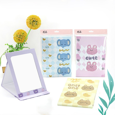 Folding Heart Shaped Makeup Viaggi Vanity Mirror Paper Bag Packaging per cosmetici facili
