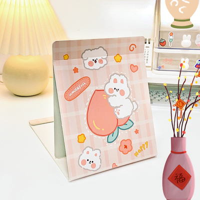 Extra LOGO Yes Cute Heart Shaped Foldable Makeup Mirror per viaggi e cosmetici