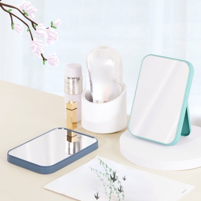Mini cerchio portatile donna pelle piccolino Miroir Muro appeso con logo Piccolo specchio quadrato Fashion Design