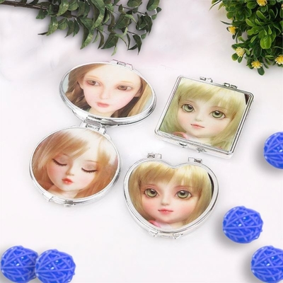 Compatto Cerchio Cosmetico Piccolo Specchio Rotondo Luce Piccolo Specchio Con Specchio Di Vetro Di Plastica