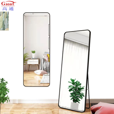 Dimensione personalizzata Moderno Elegante Pavimento Ornato Standing Ovale Specchio di Lunghezza Piena Con Stand