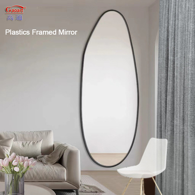 Grande muro di ferro del bagno in metallo decorazione moderna con specchio di vetro e cornice d'oro