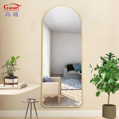 Grande salone bagno barbiere Specchio corpo a tutta lunghezza con cornice e disegno in oro