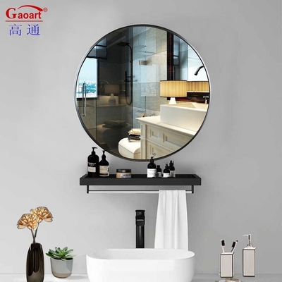 Bagno in stile ovale Specchio a parete con ganci Grandi vetri d'argento Arredamento domestico