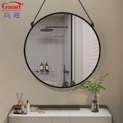Decorazione di case rotonde Specchio a cornice di plastica per bagno Decorativo stile antico vintage