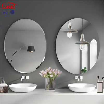 3mm 4mm 5mm 6mm Specchio di trucco senza bordo / Riflettore murale senza cornice con stile di design impermeabile
