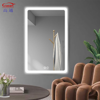 Lo specchio di vanità illuminato da bagno rettangolare con interruttore touch screen e striscia LED impermeabile