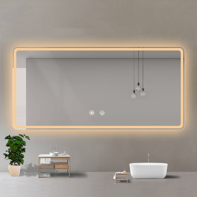 Lo specchio di vanità illuminato da bagno rettangolare con interruttore touch screen e striscia LED impermeabile