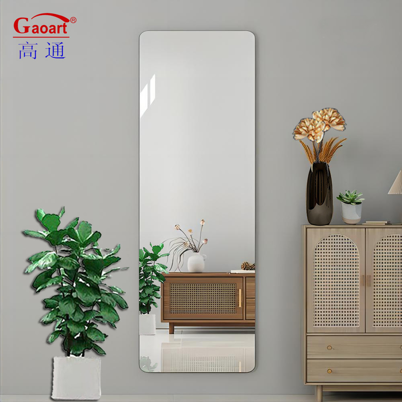 Decorazione domestica Casa nordica in piedi Specchio in argento Vetro in lunghezza completa Dimensione per bagno moderno