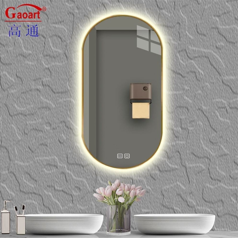 Dimensione personalizzata Funzione tattile Specchio di decorazione a guinzaglio per buone vendite Piccolo salone a LED