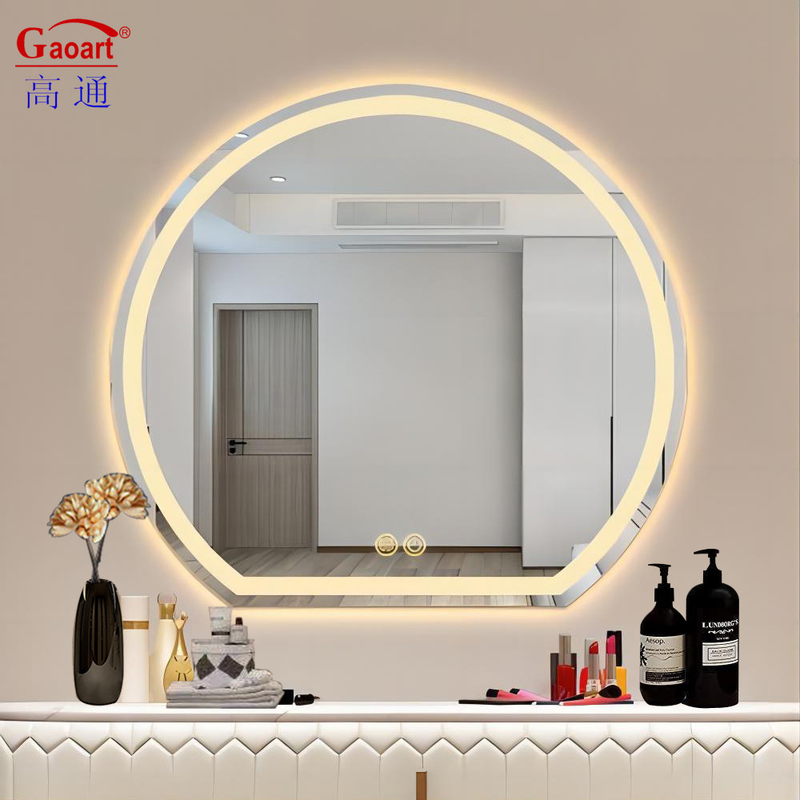 Semi-Circle Wall Bevelled retroilluminato Smart Bath Salon Makeup Sticker Mirror per tutti i giorni