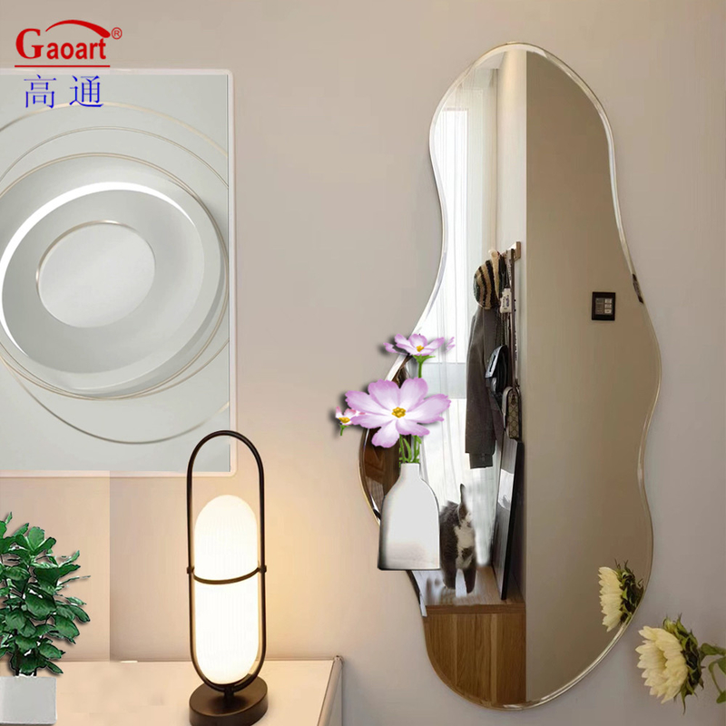 Moderno vetro magico oro decorativo incrollabile bagno muro specchio appeso per tutti i giorni