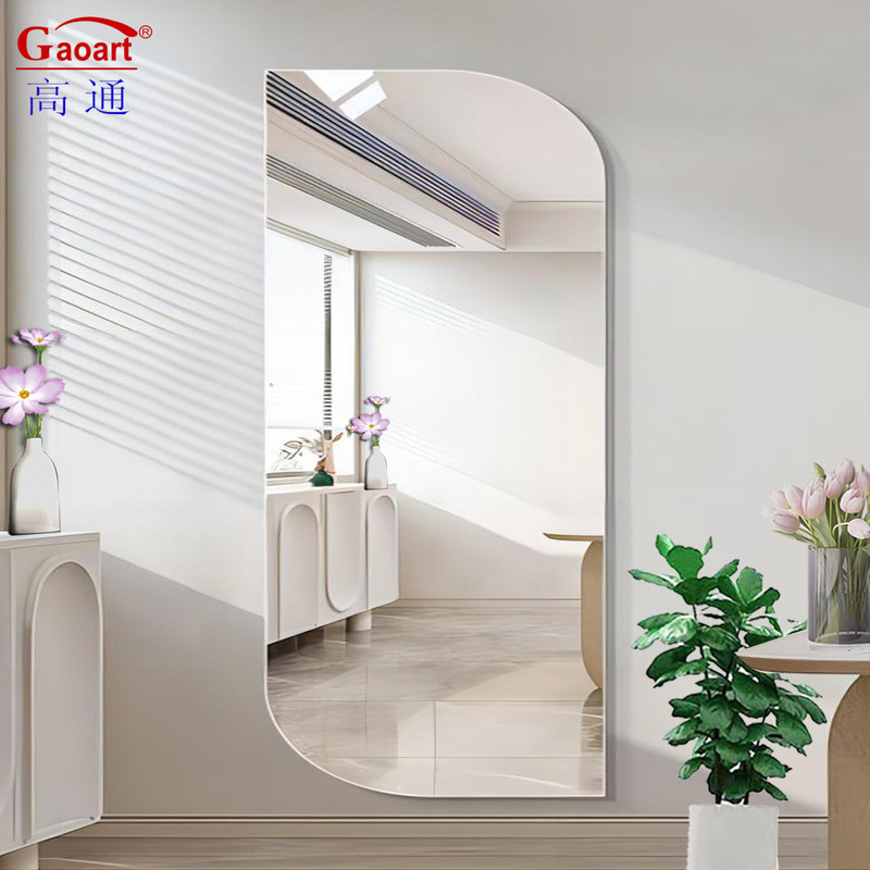 Home Full Body Float Glass Dress Design Lunghezza Led Light Beveled Decorazione Mural Hanging Specchio