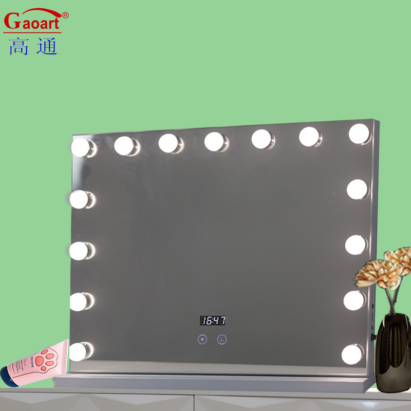Occasioni di trucco quotidiano Specchio in metallo e vetro con lampadina a LED Hollywood Vanity Light