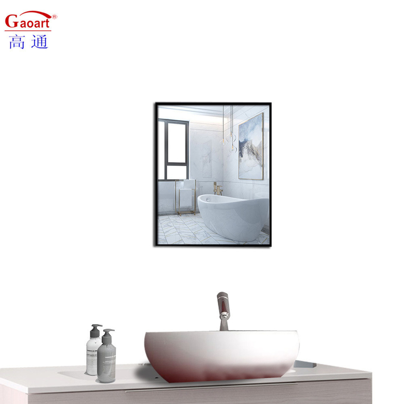 Dimensioni personalizzate Top Fashion Alluminio Leggio Cornice Specchio di vetro Parete bagno appesa con cornice