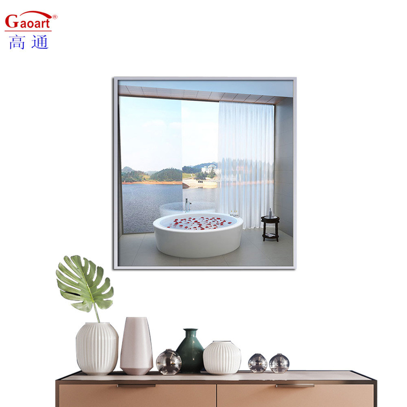 Specchio da parete grande pavimento in piedi alluminio oro metallo nero decorazione bagno con telaio