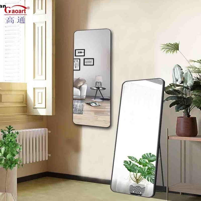 Dimensione personalizzata vetro a bevola di lunghezza completa bagno barbiere specchio metallico per il bagno a casa