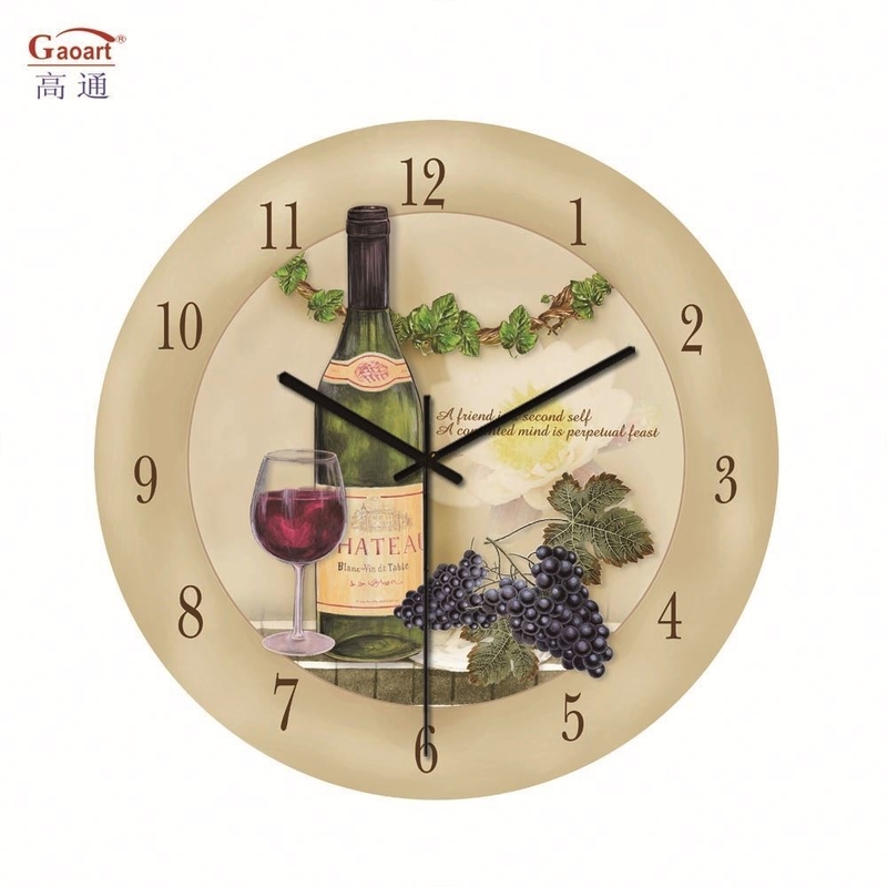 Home Decorazioni murali Orologio da parete in vetro con disegno paesaggistico e pittura ad olio