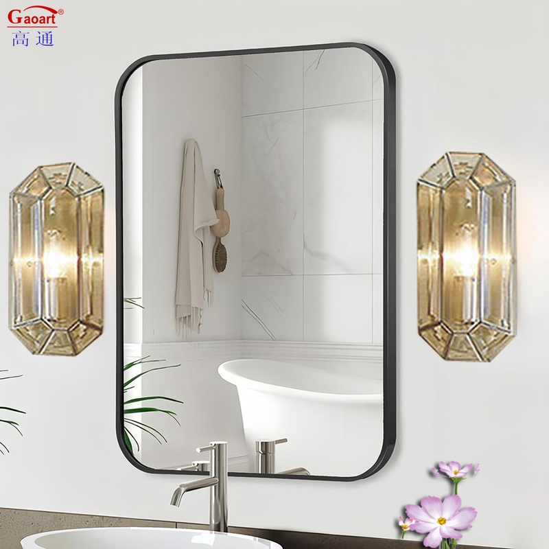Top Moda Cornice di alluminio bastone di abbigliamento oro enorme specchio da parete con dimensioni personalizzate