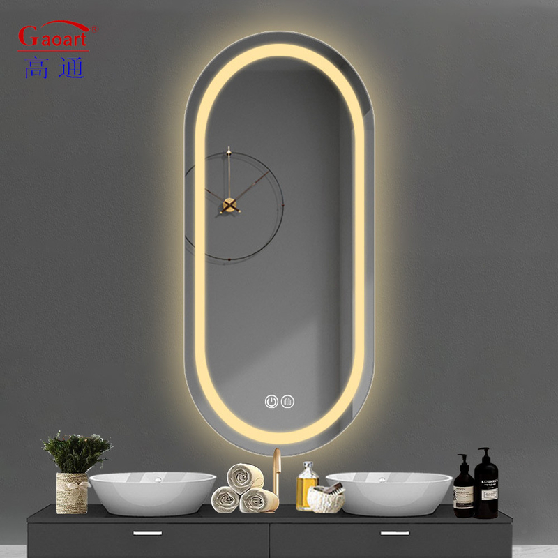 Specchio di vetro illuminato decorazione completa per il salone di bagno Smart Fitness