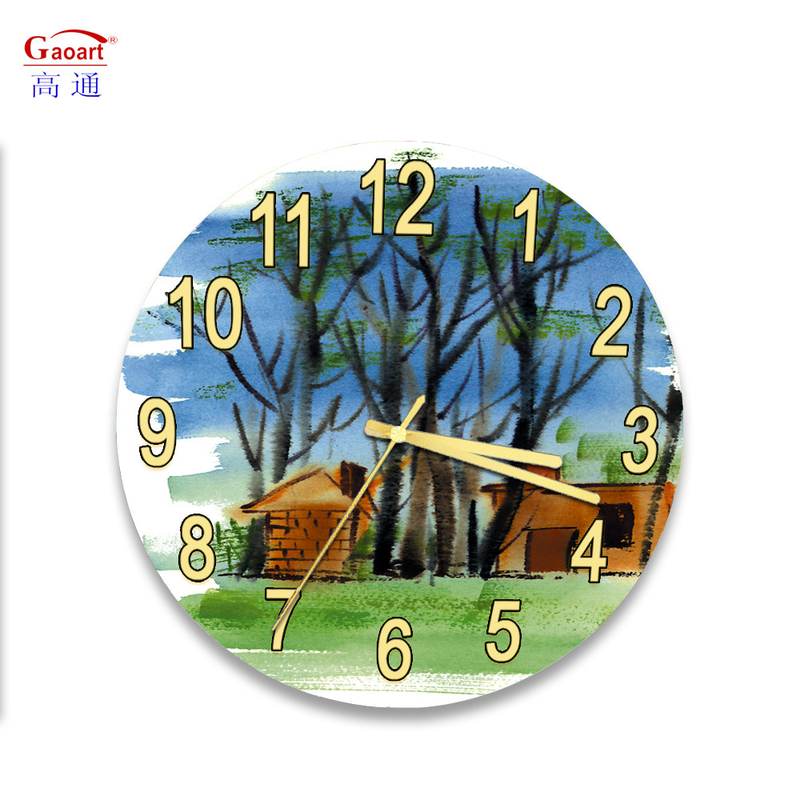 Orologio da parete di vetro temperato a faccia singola per decorazioni personalizzate in camera da letto